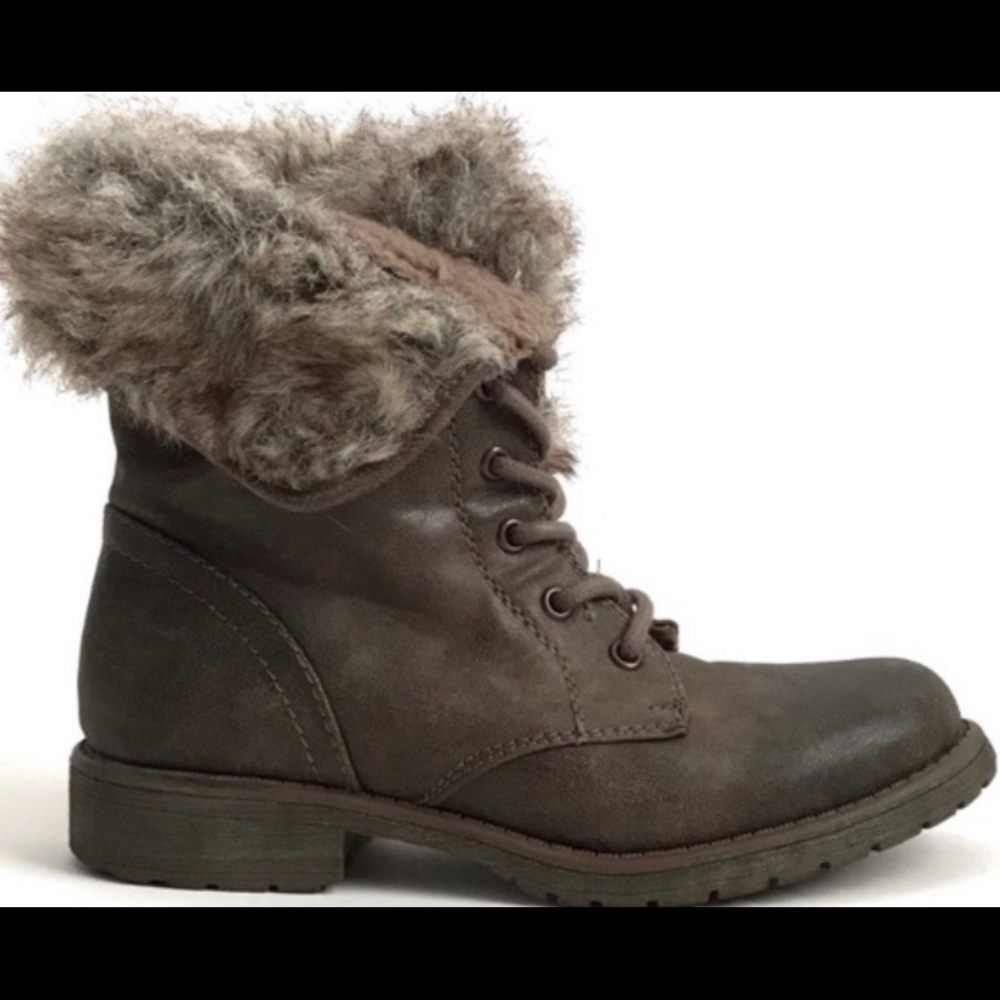 Roxy Brown Powell Lace Up Combat Boots Size 7